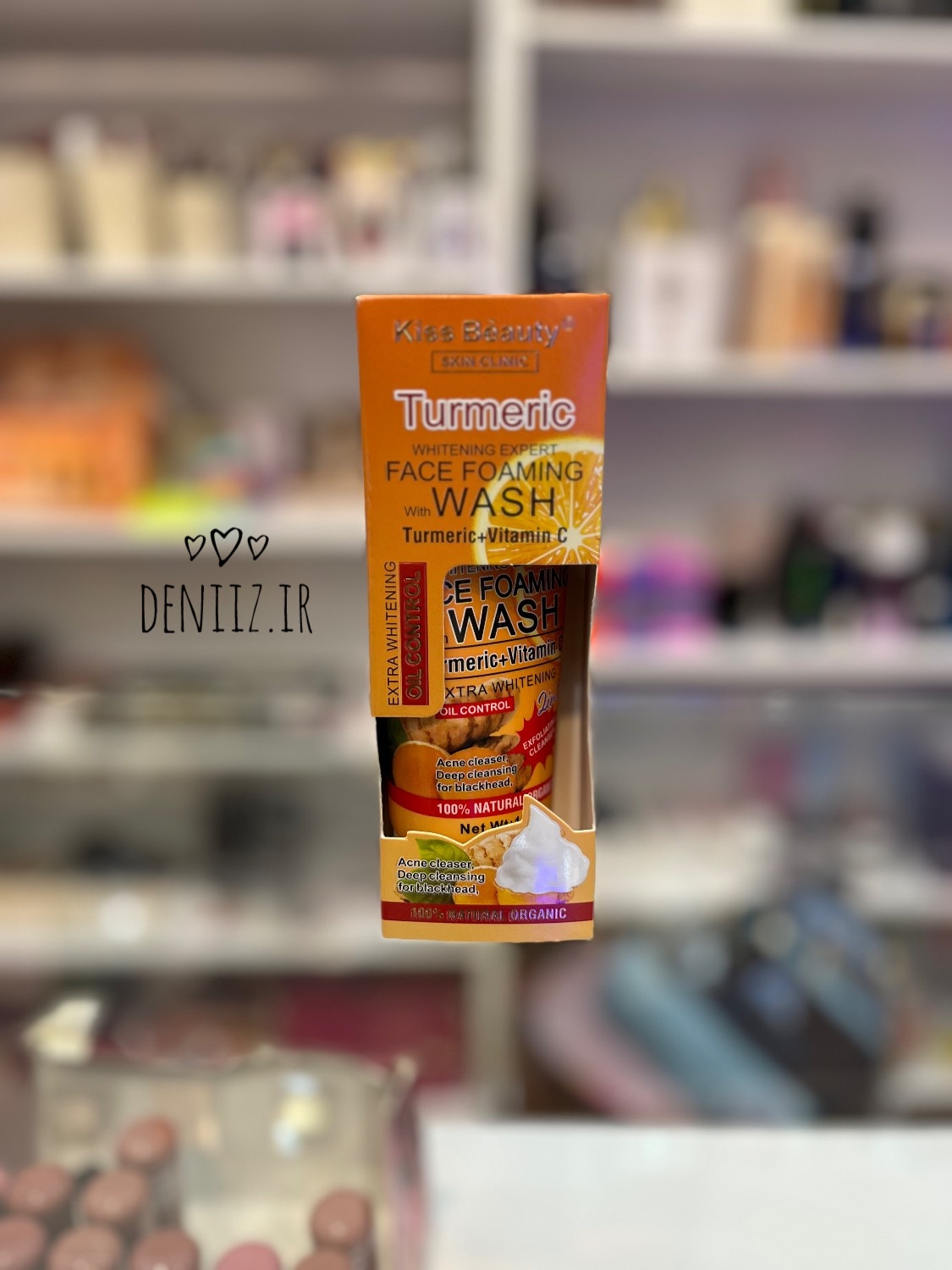 فیس واش زردچوبه و ویتامین C کیس بیوتی (Kiss Beauty Turmeric Face Foaming Wash) حجم 150 میلی‌لیتر
